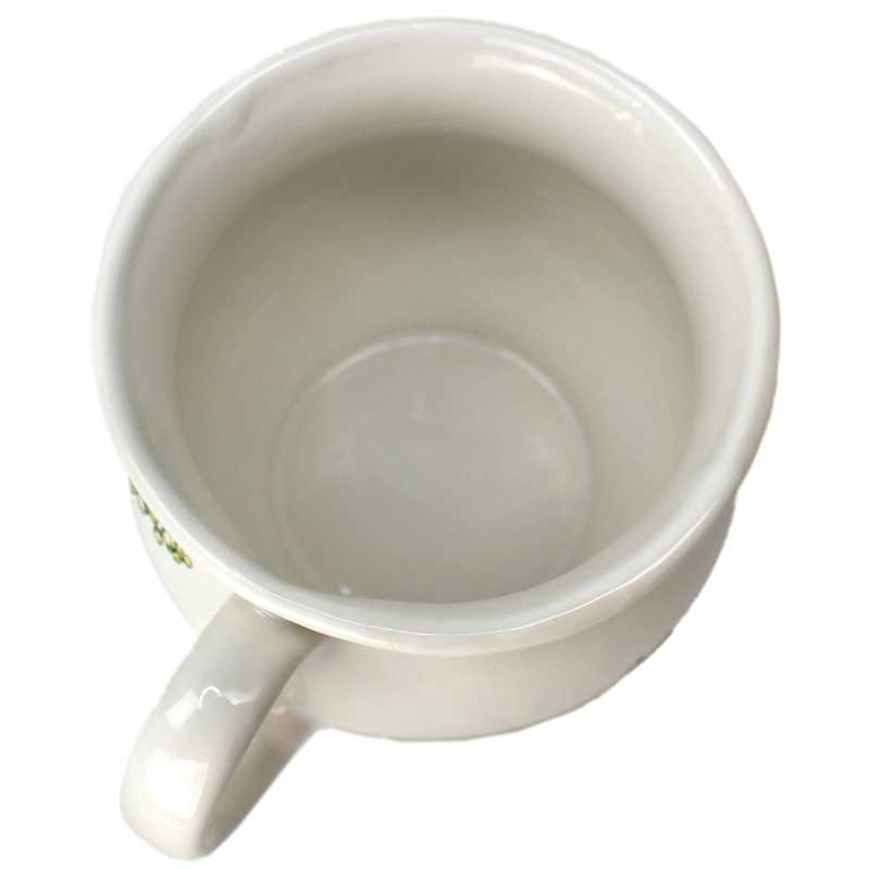 weiße keramik tassen von 0,35 liter inhalt verziert mit maiglöckchen